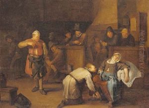 A Tavern Interior by Egbert Van Heemskerck