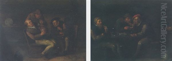 A Tavern Scene With Peasants Drinking And Smoking - view 1