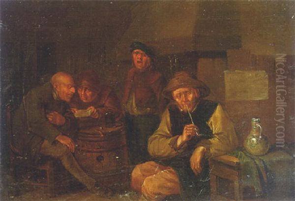 Boors Smoking And Reading In An Interior - view 1