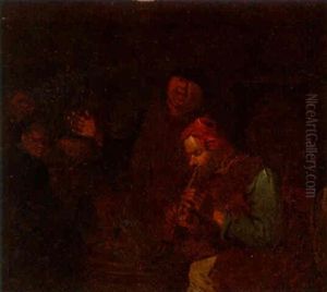 Peasants Making Music In A Tavern by Egbert Van Heemskerck