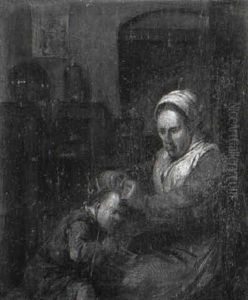 A Woman Delousing Her Son A Woman Delousing Her Son