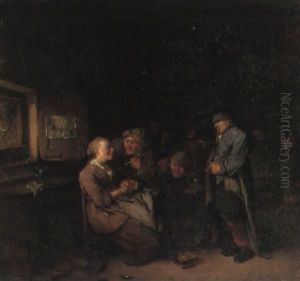 Peasants In Taverns by Egbert Van Heemskerck