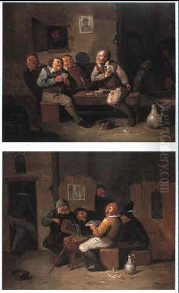 Tavern Interiors With Boors Playing Cards - view 1