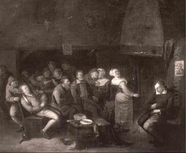 Figures Merrymaking In A Tavern Interior - view 1