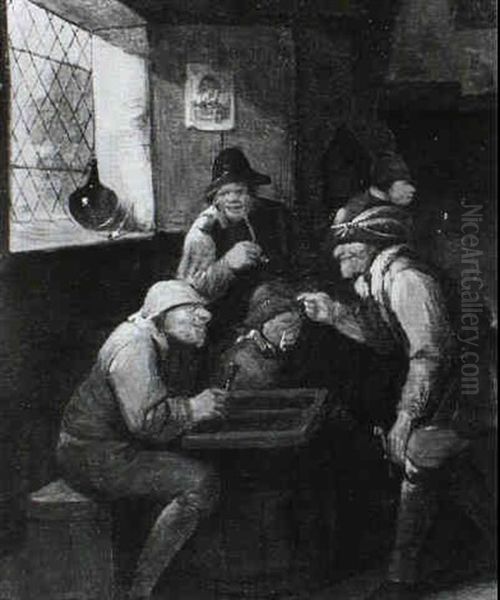 Peasants Playing Backgammon In A Tavern - view 1