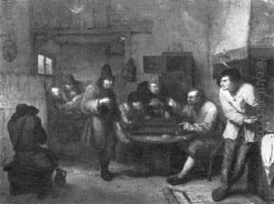 Zechende Bauern Im Wirtshaus by Egbert Van Heemskerck