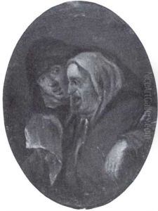 Old Man And Old Woman by Egbert Van Heemskerck
