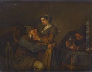 An Amorous Couple In An Inn by Egbert van Heemskerck the Younger