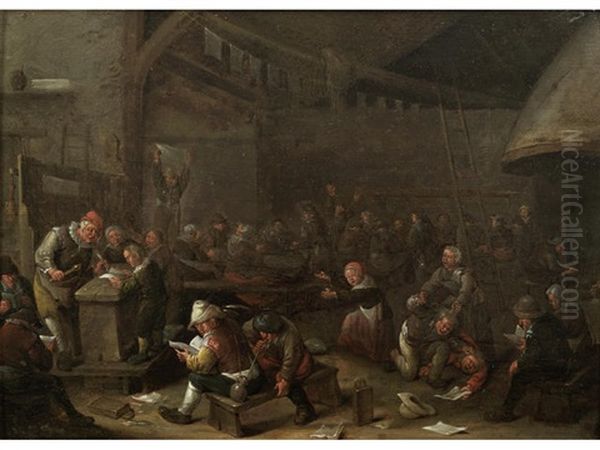 Peasants Drinking And Brawling In A Tavern - view 1