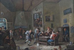 Wirtshausinterieur Mit Zechenden Bauern by Egbert van Heemskerck the Younger