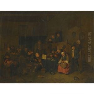 A Tavern Interior With Peasants Merrymaking