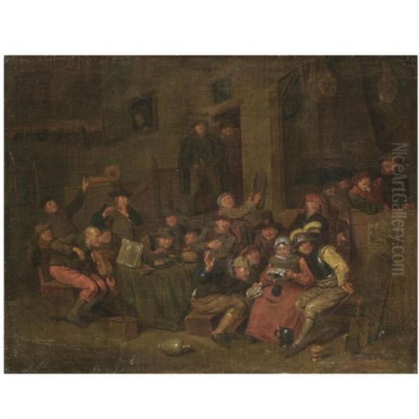 A Tavern Interior With Peasants Merrymaking - view 1