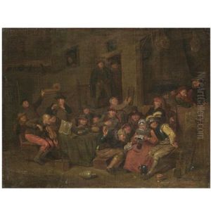 A Tavern Interior With Peasants Merrymaking