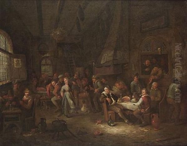 A Tavern Interior With Peasants Merrymaking - view 1