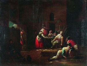 Wirtshausszene Mit Zechenden Bauern by Egbert van Heemskerck the Younger