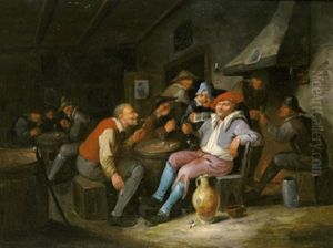 Zechende Bauern Im Wirtshaus by Egbert van Heemskerck the Younger
