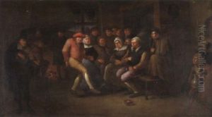 Bauernfest In Einem Wirsthaus. Ein Geiger Spielt Zum Tanz Auf by Egbert van Heemskerck the Younger