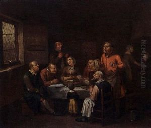 A Family Praying At A Table In An Interior A Family Praying At A Table In An Interior