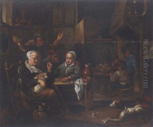 Peasants Drinking And Smoking In A Tavern - view 1