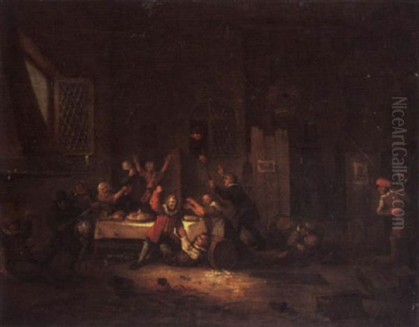 Peasants Brawling In A Tavern - view 1