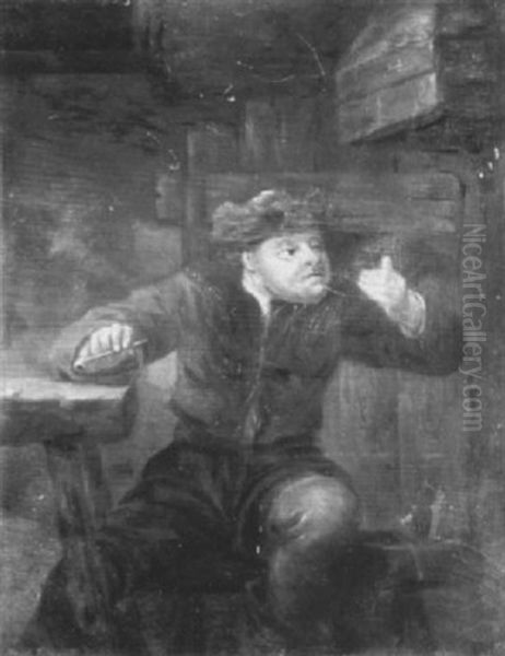 Ein Bauer In Einer Taverne An Einem Tisch Sitzend - view 1