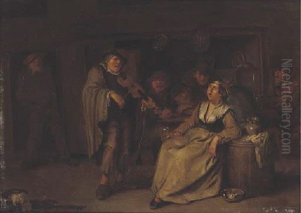 Boors Making Music And Drinking In An Inn - view 1