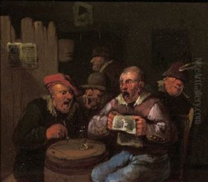 Boors Singing In A Tavern by Egbert van Heemskerck the Younger