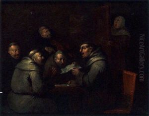 Monks Singing And Making Music In An Interior