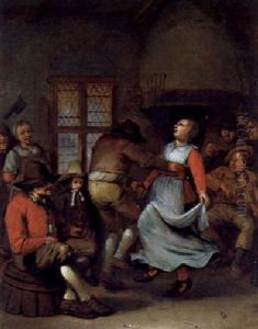 Tanzende Bauern In Der Schenke