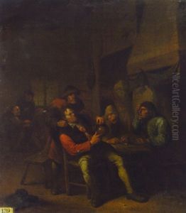 Peasants Carousing In An Interior by Egbert van Heemskerck the Younger