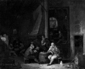 Zechende Bauern In Einer Schanke by Egbert van Heemskerck the Younger