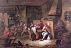 The Interior Of A Tavern With Numerous Boers Singing And Drinking