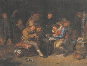 Peasants Carousing In An Inn by Egbert van Heemskerck the Younger