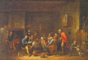 Peasants Making Merry In An Inn by Egbert van Heemskerck the Younger