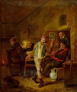 Boors Merry Making In An Inn by Egbert van Heemskerck the Younger