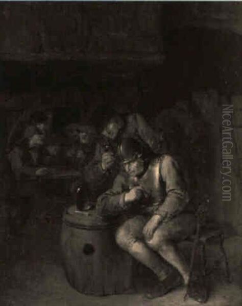 A Boor Watching A Soldier Asleep In A Tavern - view 1