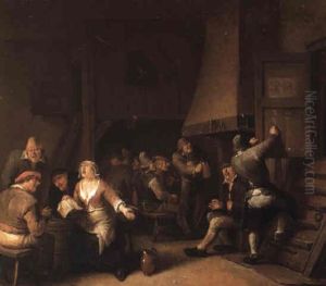 Peasants In A Tavern by Egbert van Heemskerck the Younger