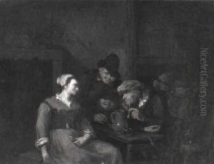 Landliche Vergnugungen In Einer Dorfwirtschaft by Egbert van Heemskerck the Younger