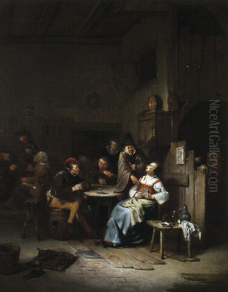 Interieur D'auberge Avec Joueurs De Cartes - view 1