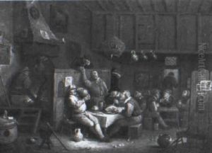 Boors Merry-making In A Tavern by Egbert van Heemskerck the Younger
