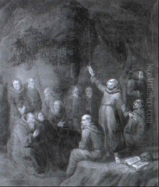 Gathering Of Augustinian Monks In A Cave - view 1
