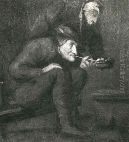 Two Boers Smoking In An Interior - view 1