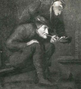 Two Boers Smoking In An Interior