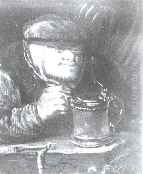 A Peasant Holding A Tankard - view 1