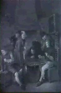 Scene D'auberge: Fumeurs Et Joueurs