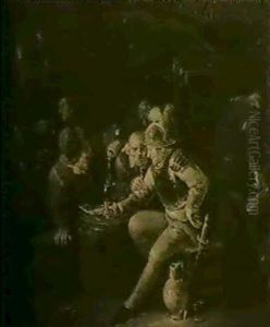 Zechende Bauern Mit Einem Soldaten In Einem Wirtshaus by Egbert van Heemskerck the Younger
