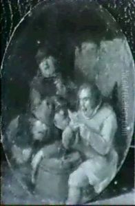 Zechende Bauern In Der Taverne, Einer Einen Brief Lesend by Egbert van Heemskerck the Younger
