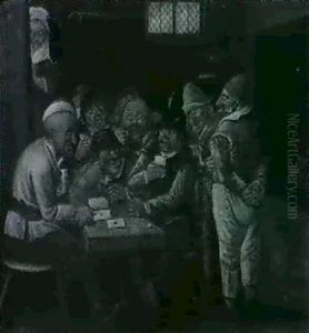Peasants Playing Cards In A Inn