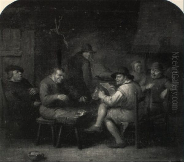 Boors Singing Along To A Fiddler In An Interior - view 1