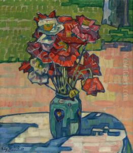 Roter Mohnblumenstrauss Im Sonneschein by Eugenie Bandell